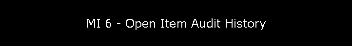 MI 6 - Open Item Audit History