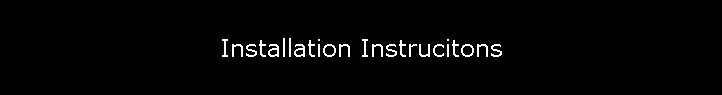 Installation Instrucitons