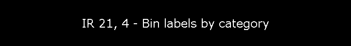 IR 21, 4 - Bin labels by category