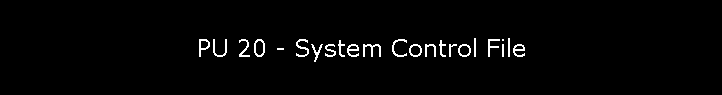 PU 20 - System Control File