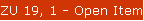 ZU 19, 1 - Open Item Maintenance