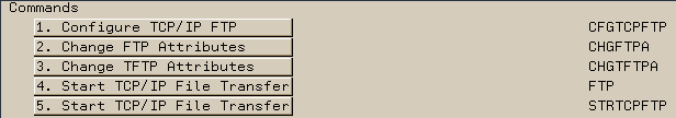 OS400 Menu CMDFTP