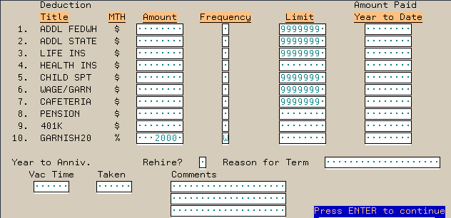 PU 6 - Deduction types