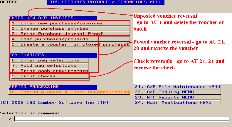 AU 21 Voucher check reversals